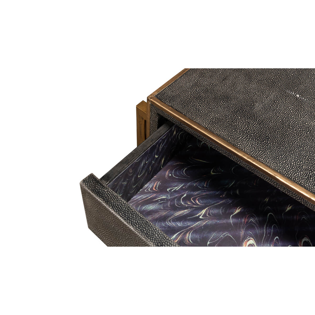 Mid Century Leather Console Table - English Georgian America