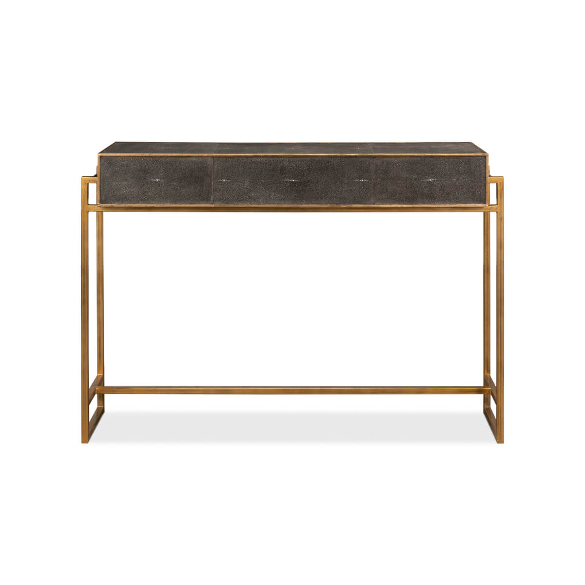 Mid Century Leather Console Table - English Georgian America