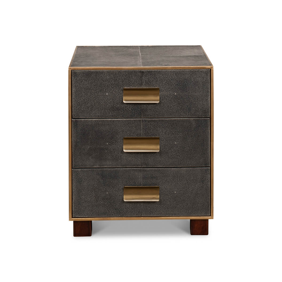 Mid Century Leather Side Table - Gray - English Georgian America