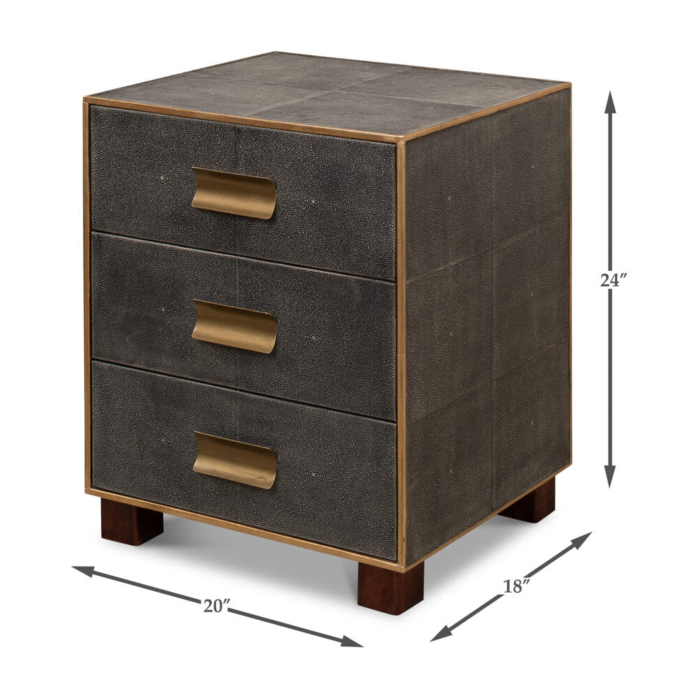 Mid Century Leather Side Table - Gray - English Georgian America