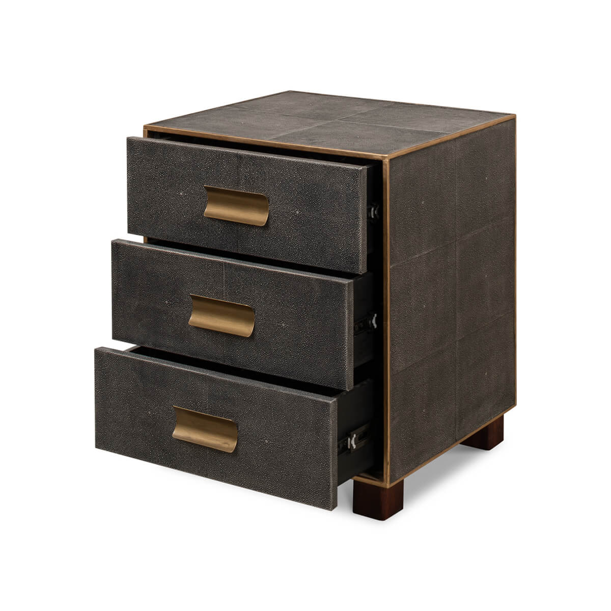 Mid Century Leather Side Table - Gray - English Georgian America