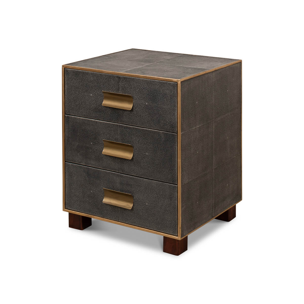 Mid Century Leather Side Table - Gray - English Georgian America