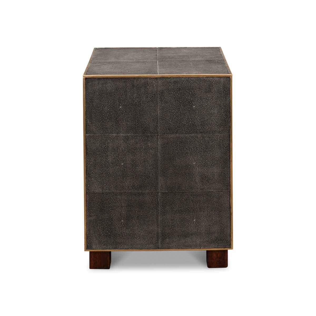 Mid Century Leather Side Table - Gray - English Georgian America