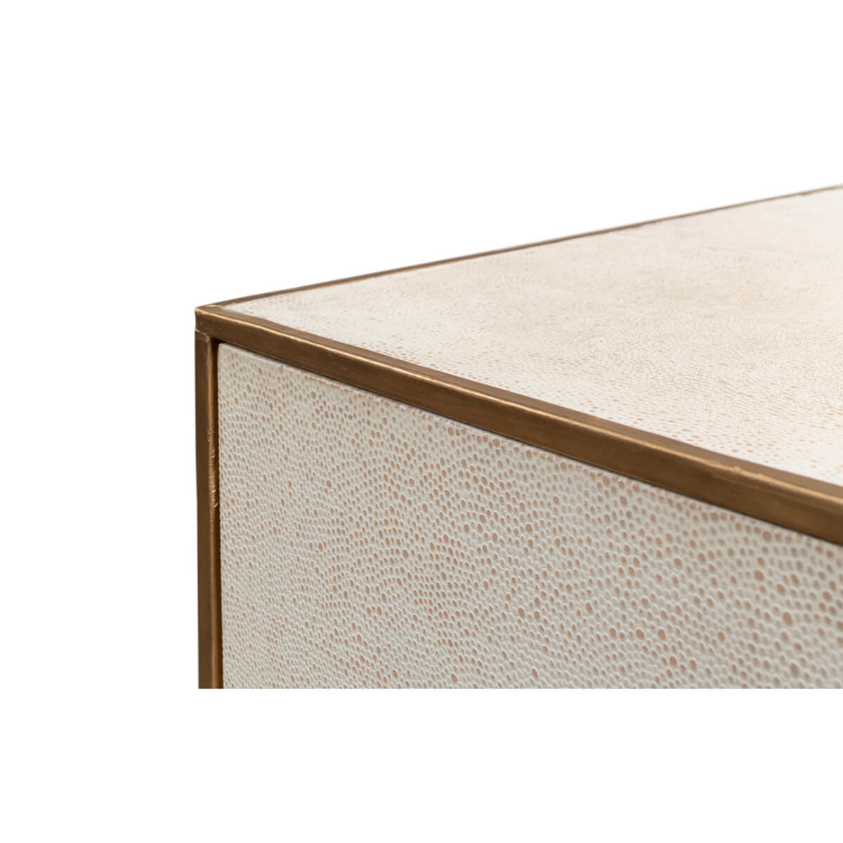 Mid Century Leather Side Table - Osprey White - English Georgian America