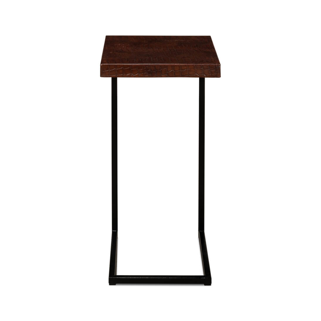 Mid Century Leather Top Accent Table - English Georgian America