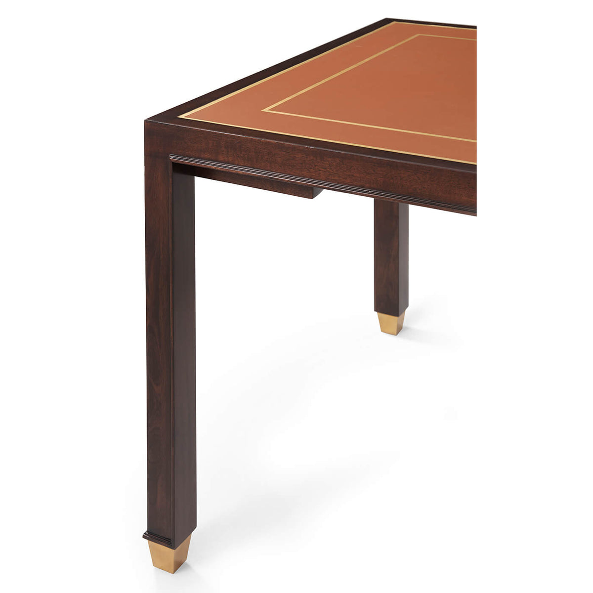 Mid Century Leather Top Game Table - English Georgian America