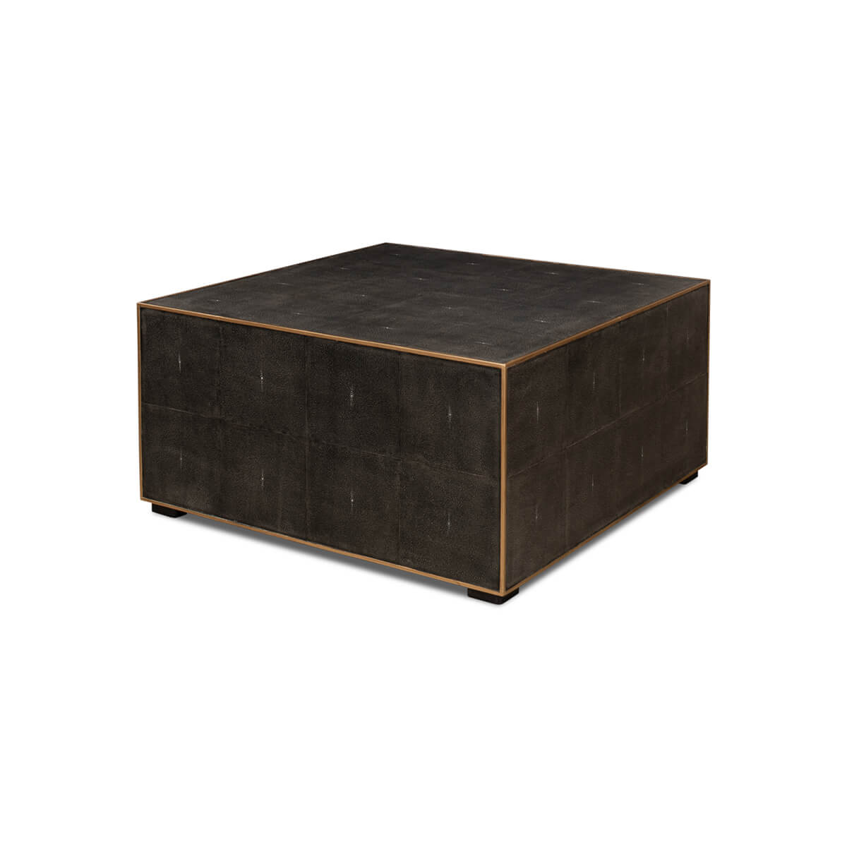 Mid Century Leather Wrapped Coffee Table - English Georgian America