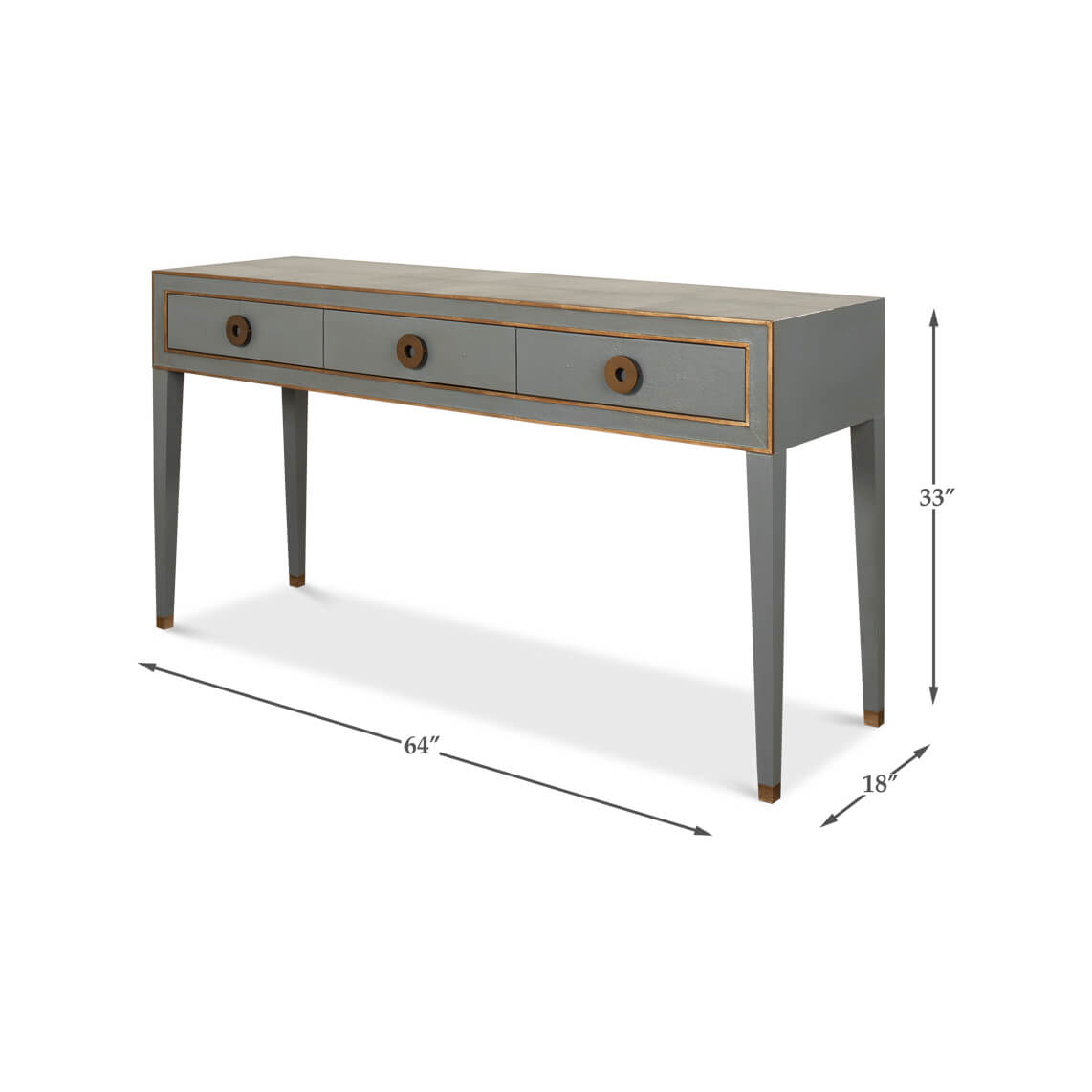 Mid Century Leather Wrapped Console - English Georgian America