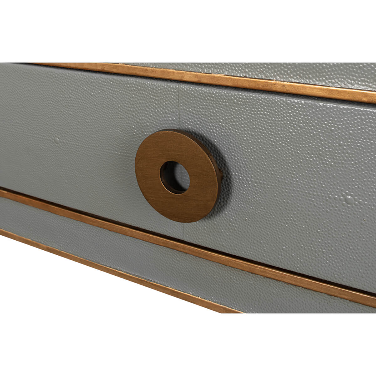 Mid Century Leather Wrapped Console - English Georgian America