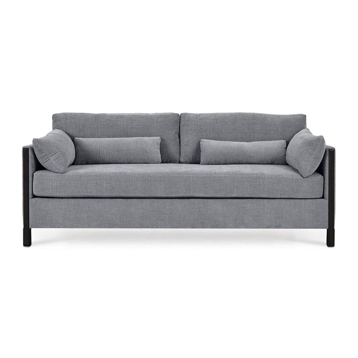 Mid - Century Minimalist Sofa in Gray Upholstery - English Georgian America