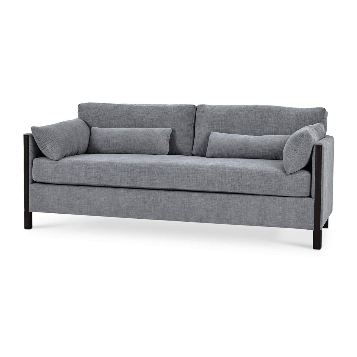 Mid - Century Minimalist Sofa in Gray Upholstery - English Georgian America
