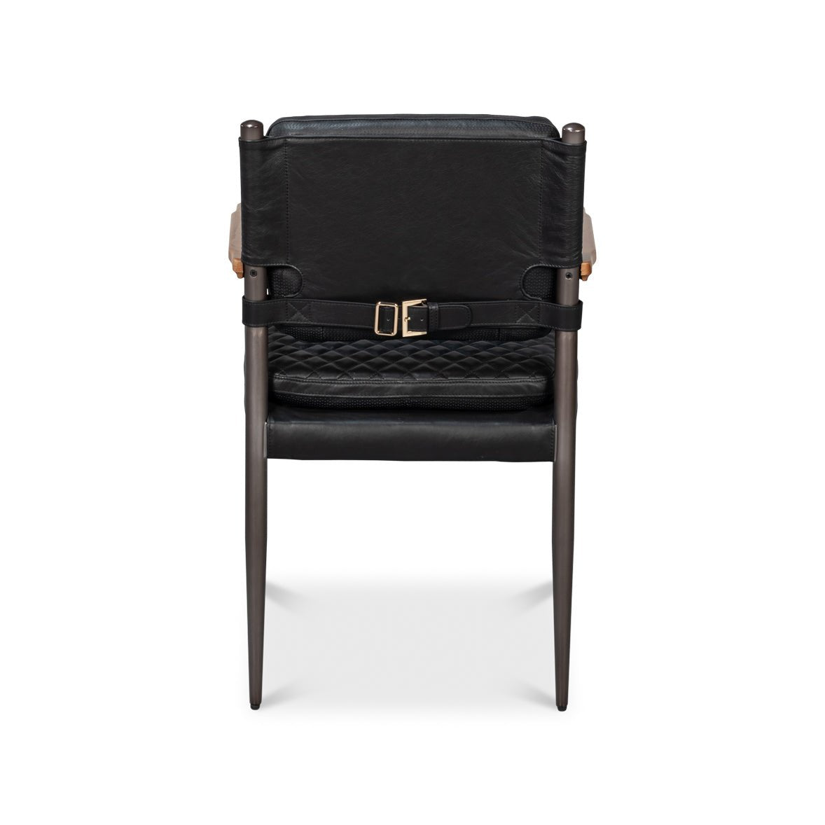 Mid - Century Modern Black Leather Armchair - English Georgian America