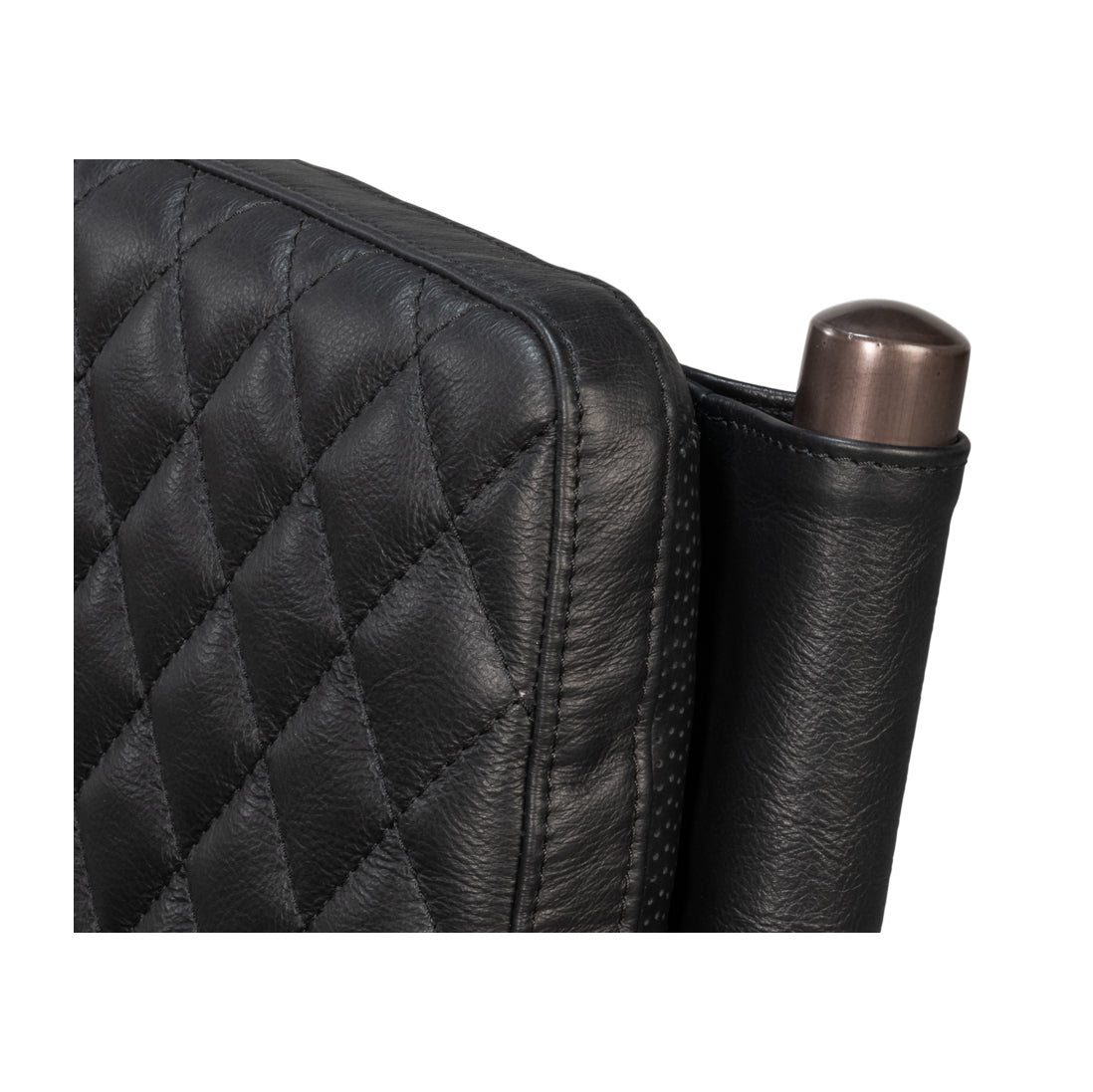 Mid - Century Modern Black Leather Armchair - English Georgian America