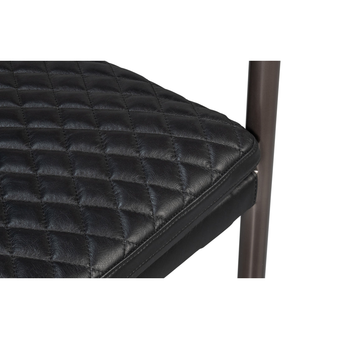 Mid - Century Modern Black Leather Armchair - English Georgian America