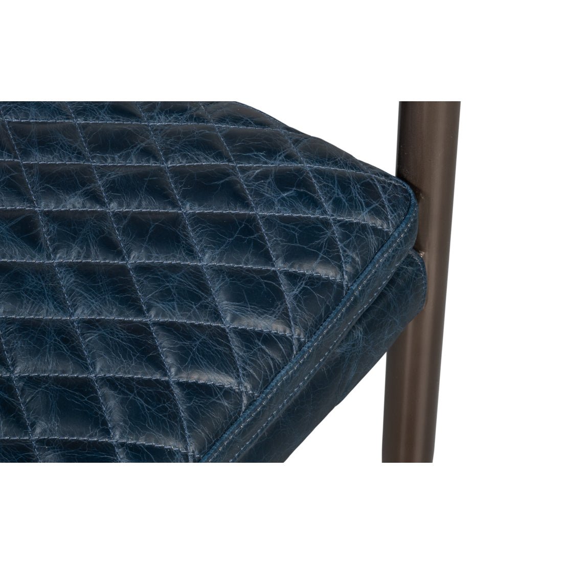 Mid - Century Modern Blue Leather Armchair - English Georgian America