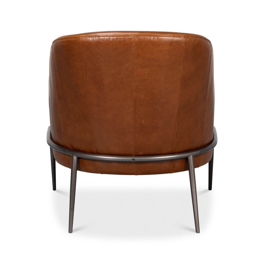 Mid Century Modern Brown Leather Accent Chair - English Georgian America