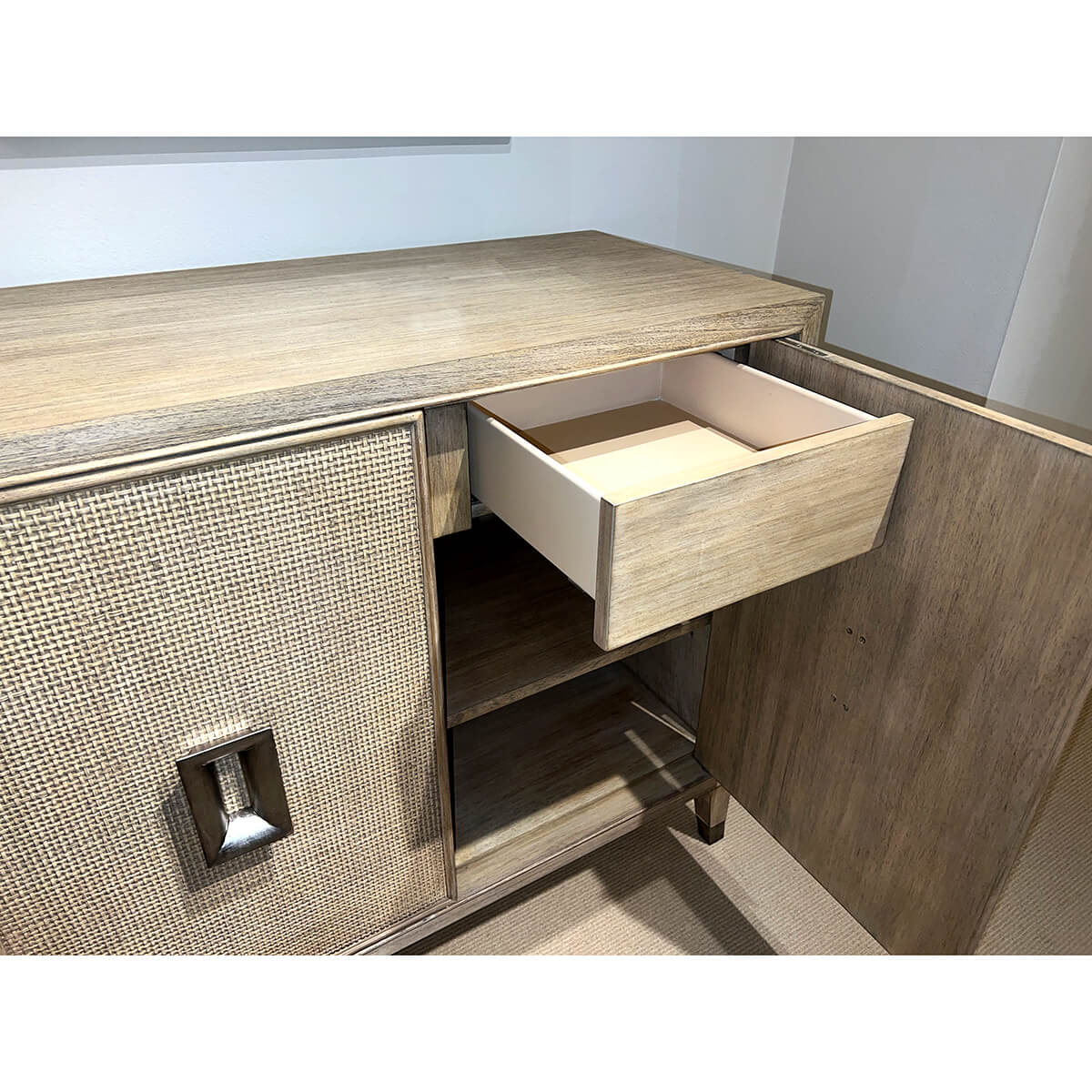 Mid Century Modern Cerused Credenza - English Georgian America