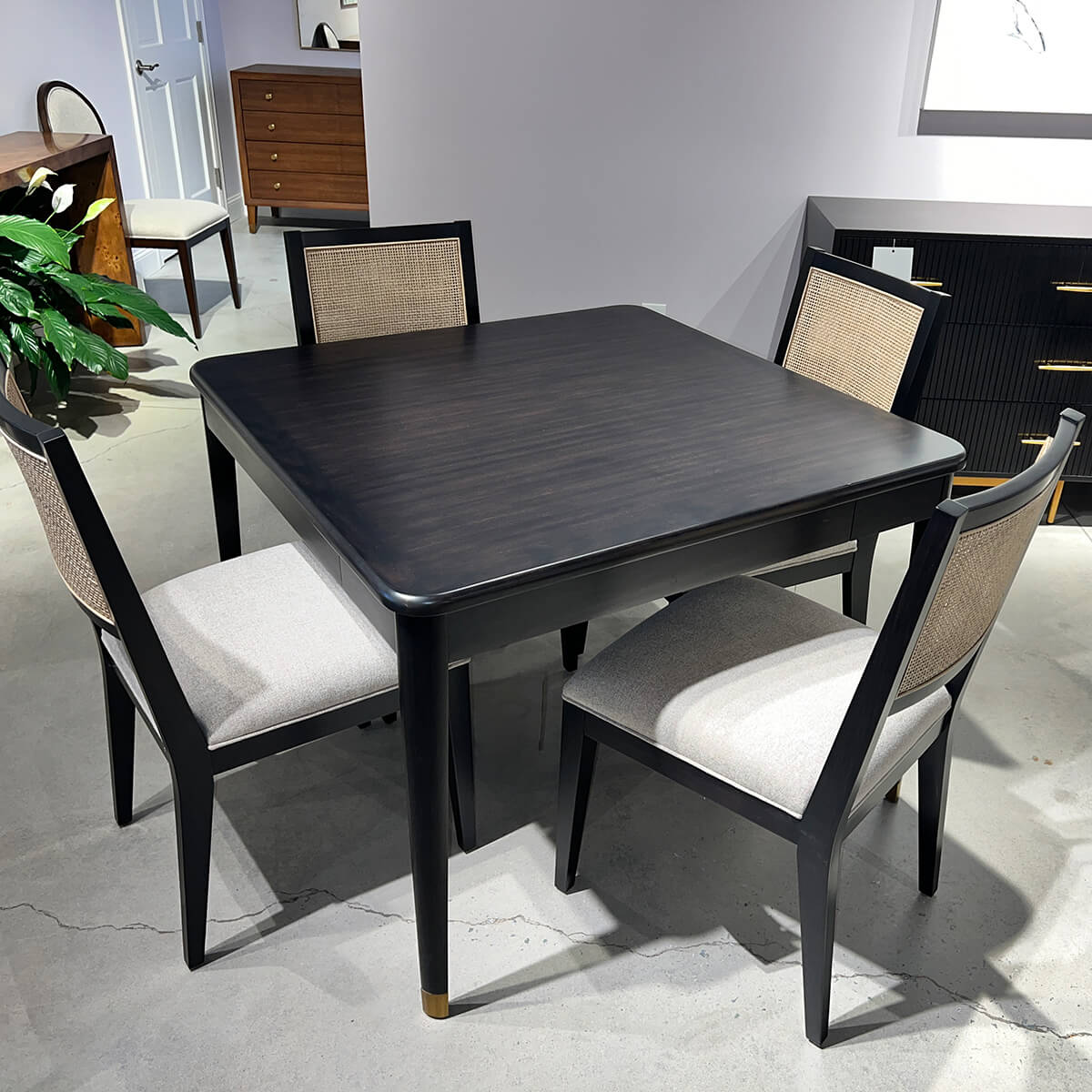 Mid Century Modern Game Table in Espresso Finish - English Georgian America