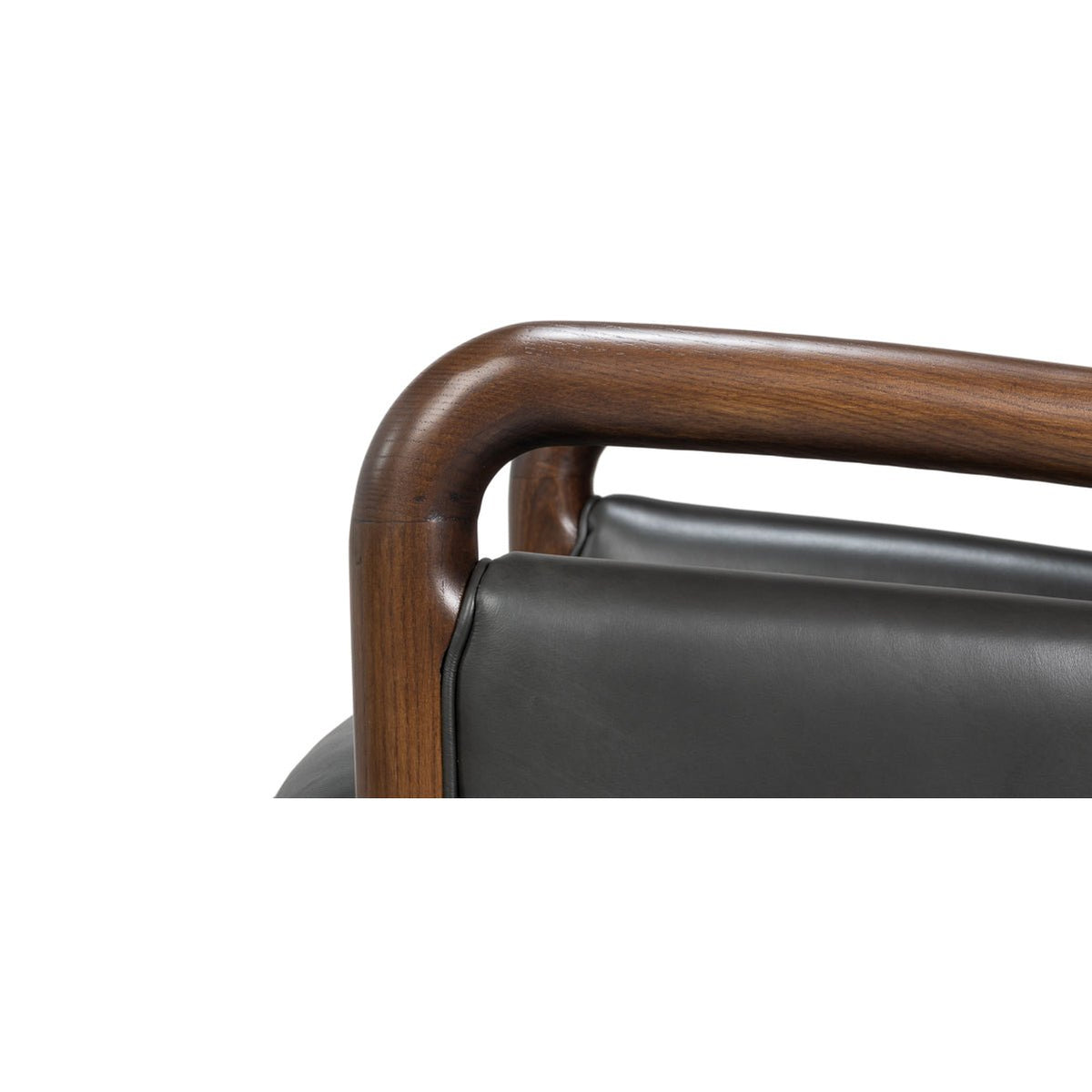 Mid - Century Modern Gray Leather Armchair - English Georgian America