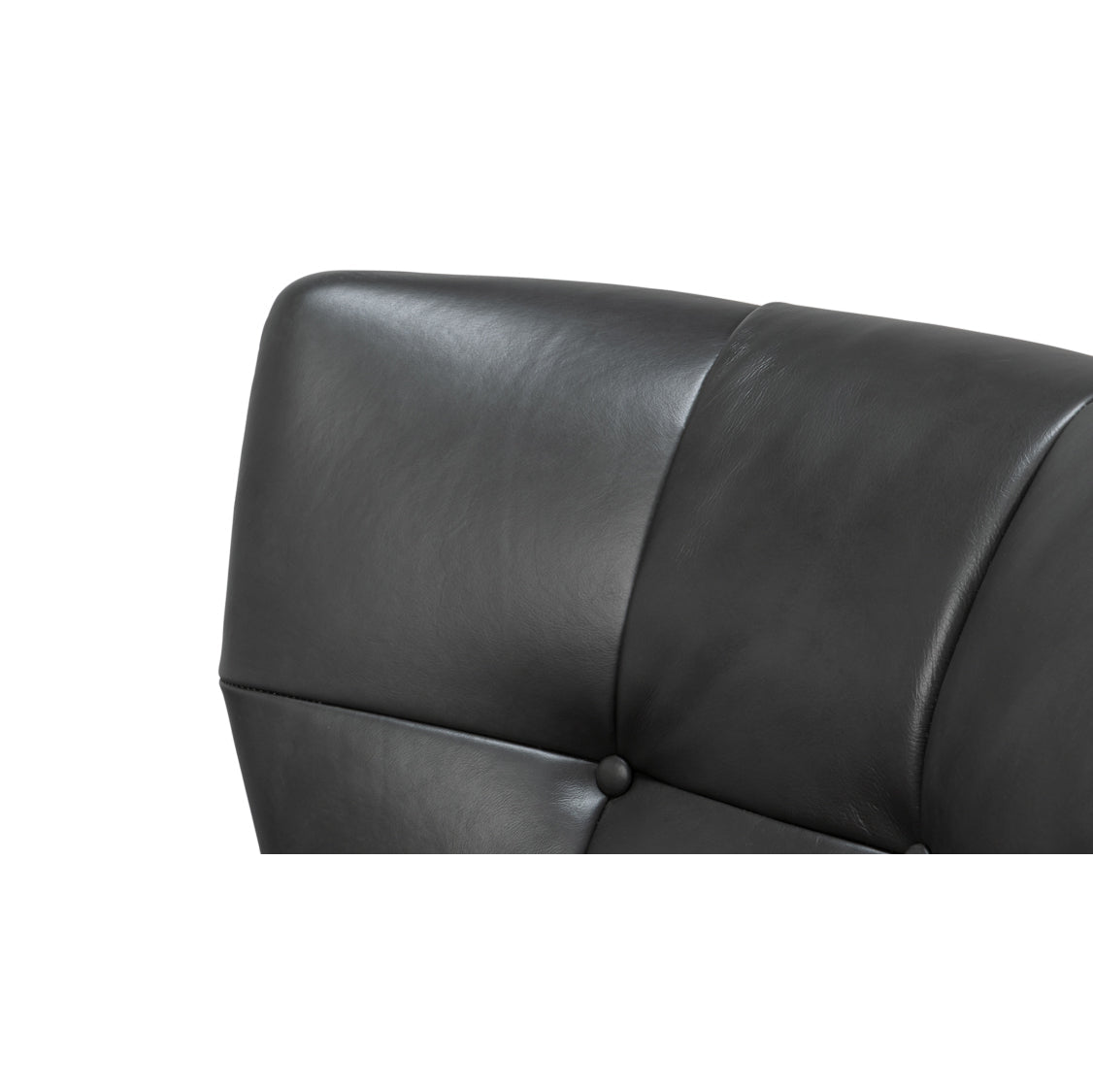 Mid - Century Modern Gray Leather Armchair - English Georgian America