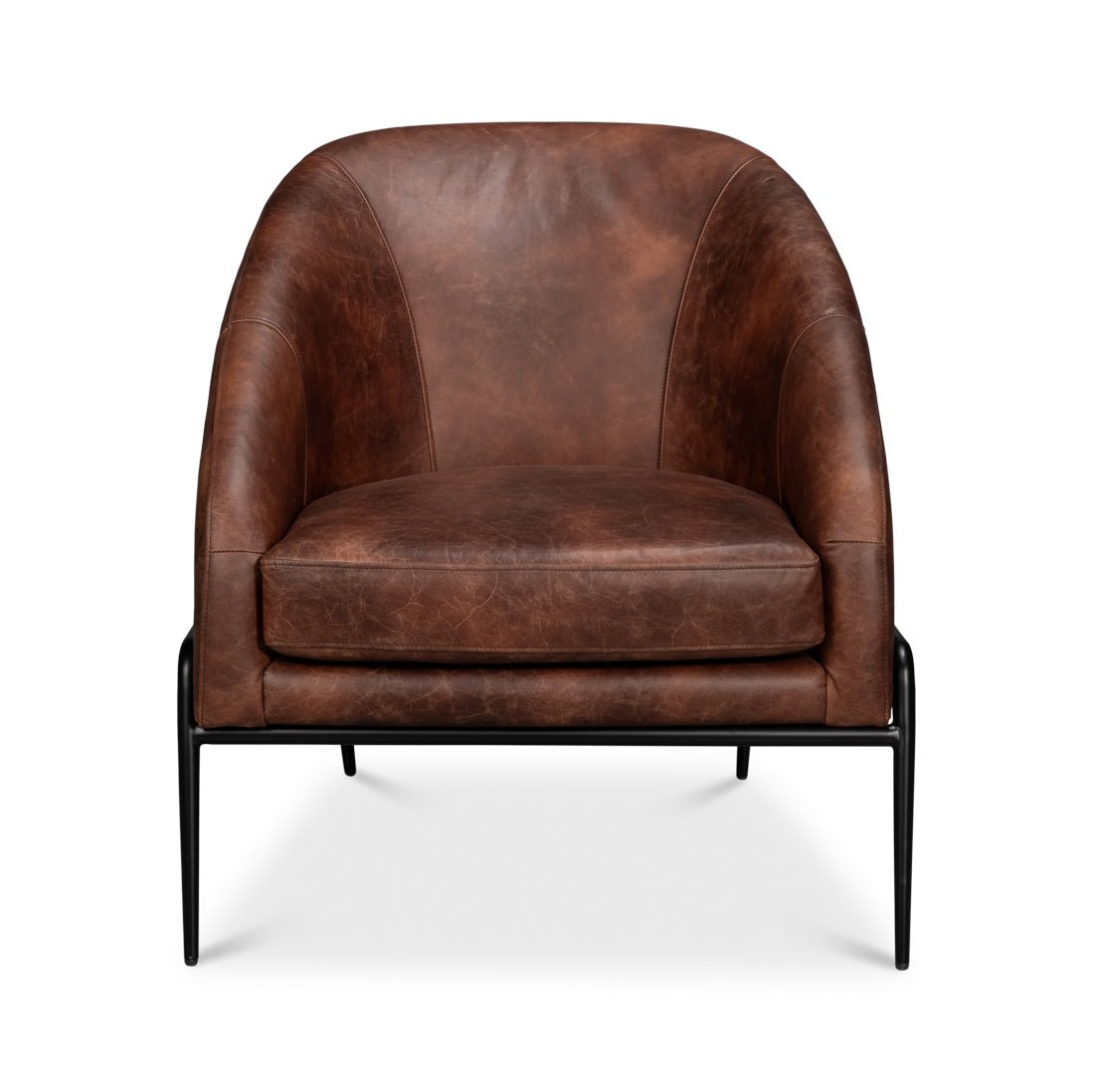 Mid Century Modern Leather Accent Chair - English Georgian America