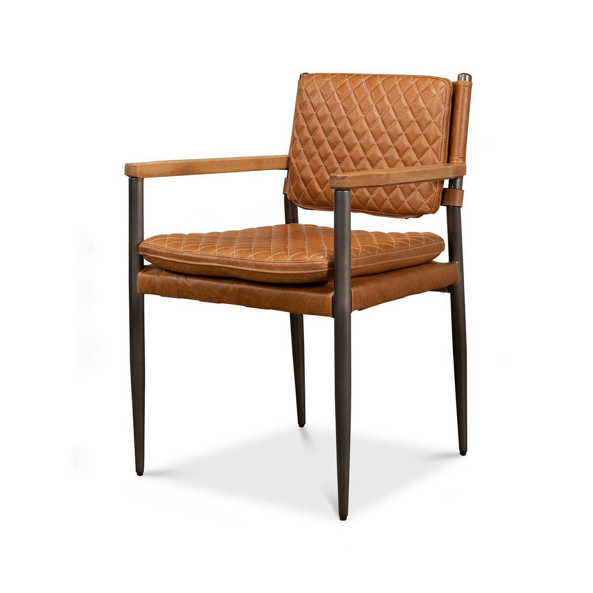 Mid - Century Modern Leather Armchair - English Georgian America