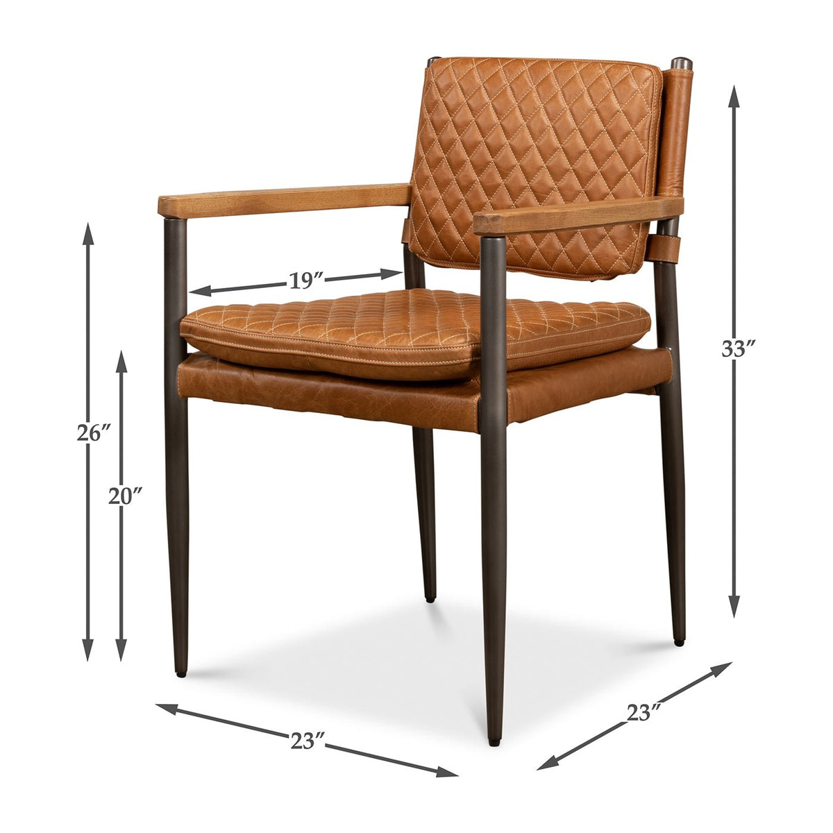 Mid - Century Modern Leather Armchair - English Georgian America