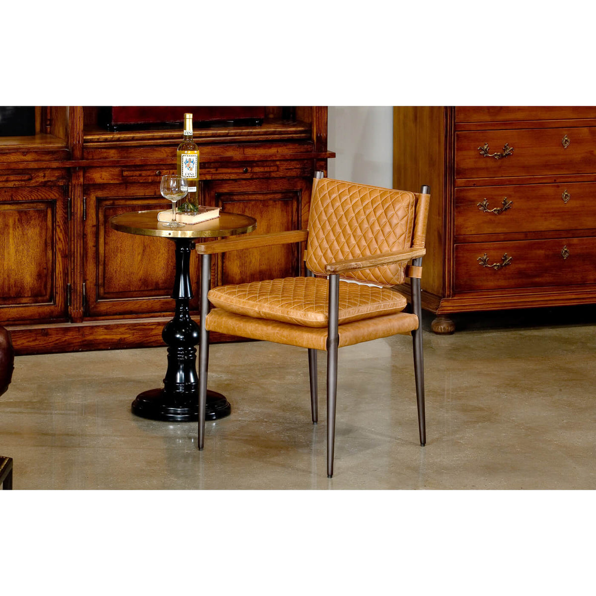 Mid-Century Modern Leather Armchair - English Georgian America