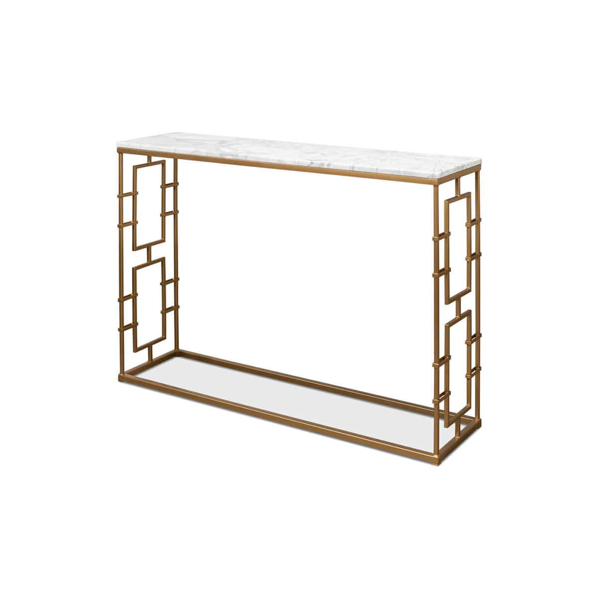 Mid Century Modern Marble Top Console - English Georgian America