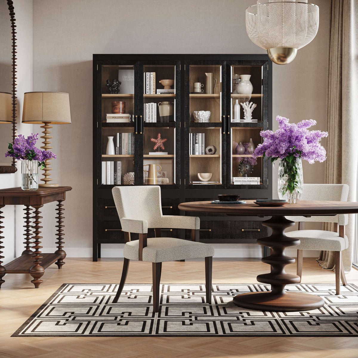 Mid Century Modern Round Dining Table - English Georgian America