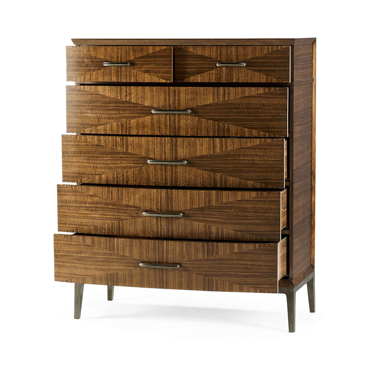 Mid Century Modern Walnut Tall Chest - English Georgian America