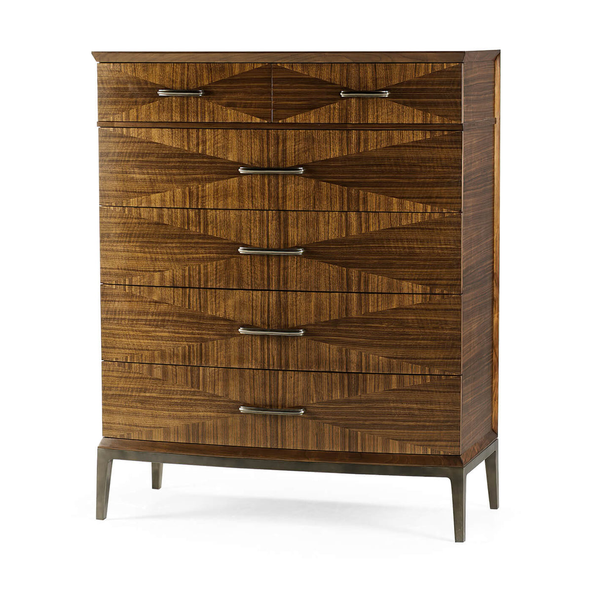 Mid Century Modern Walnut Tall Chest - English Georgian America