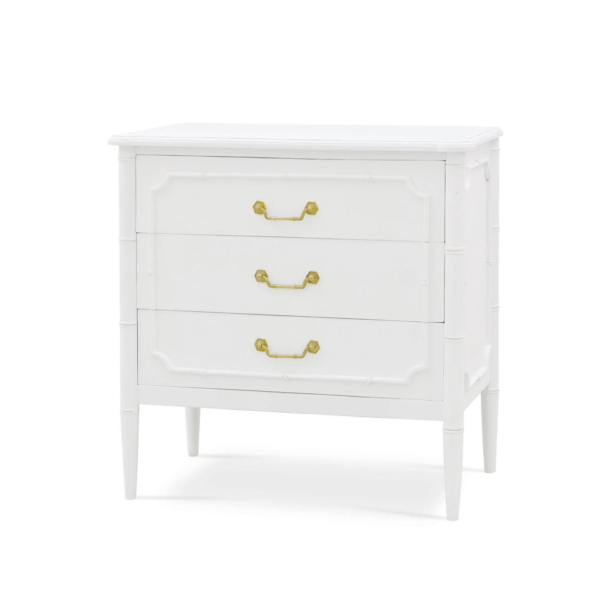 Mid Century Modern White Painted Nightstand - English Georgian America