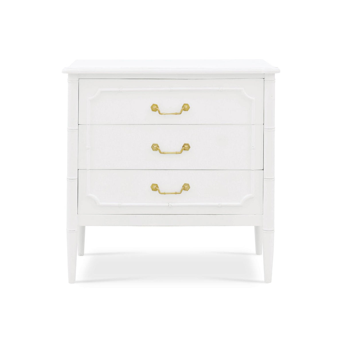 Mid Century Modern White Painted Nightstand - English Georgian America