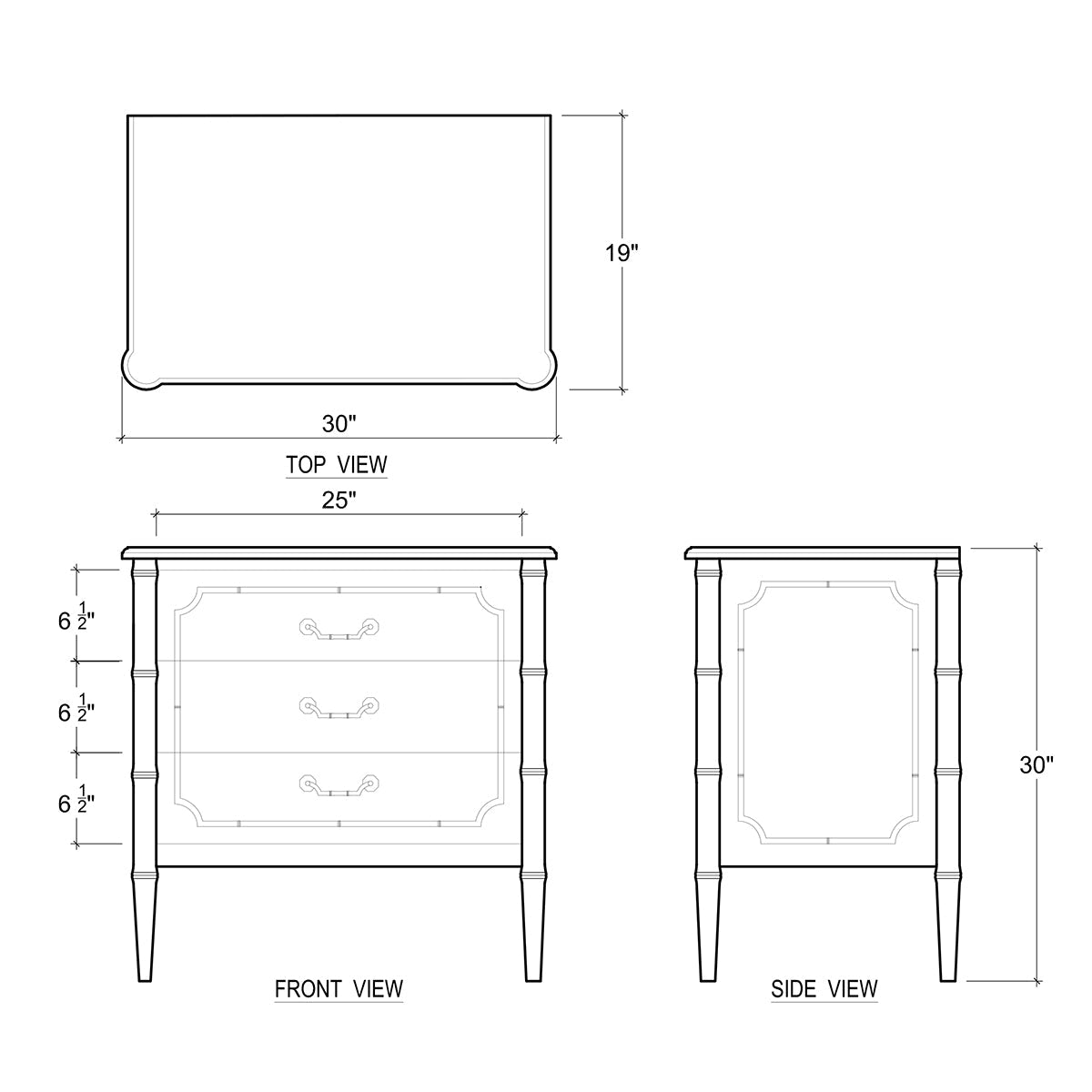 Mid Century Modern White Painted Nightstand - English Georgian America