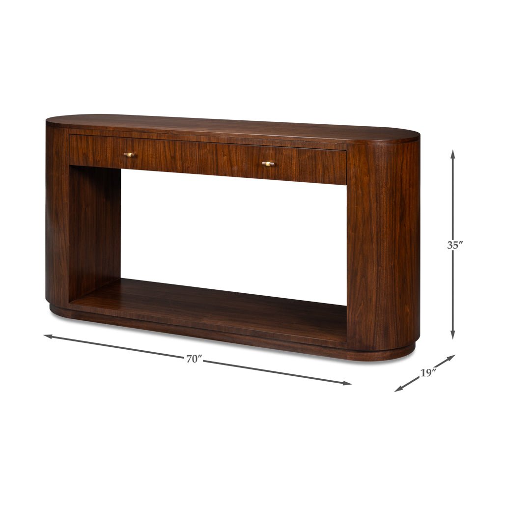 Mid - Century Modern Wood Console Table - English Georgian America