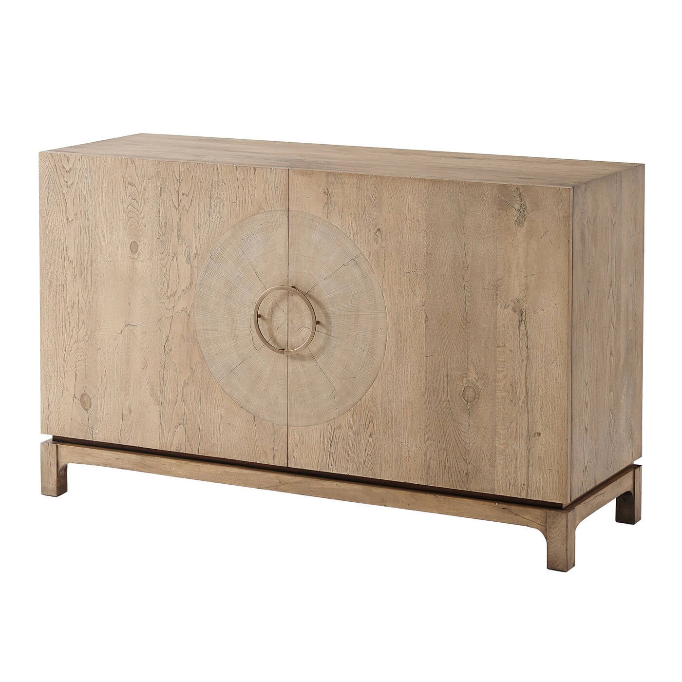 Mid Century Oak Cabinet with Organic Charm - English Georgian America