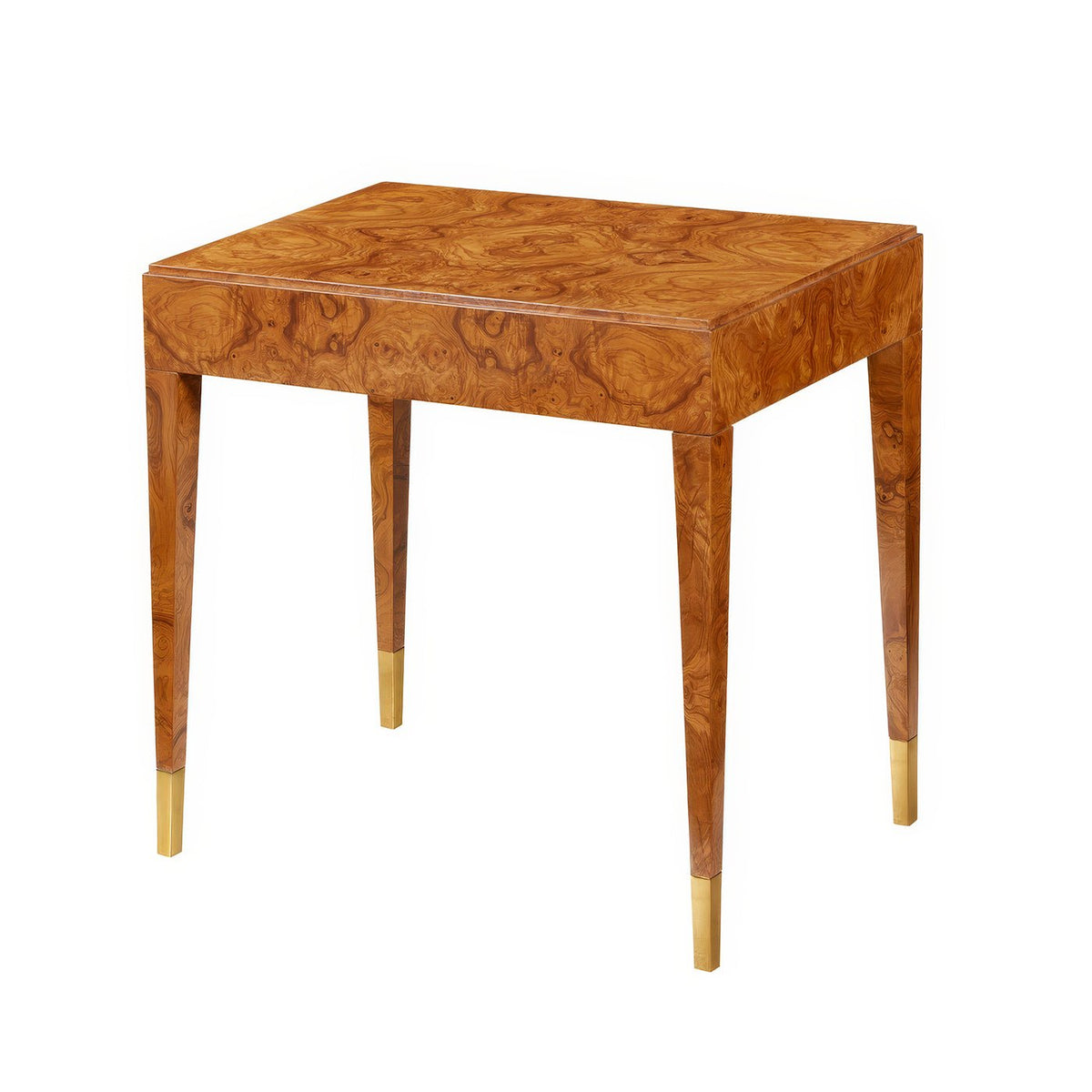 Mid Century Olive Ash Burl Side Table - English Georgian America
