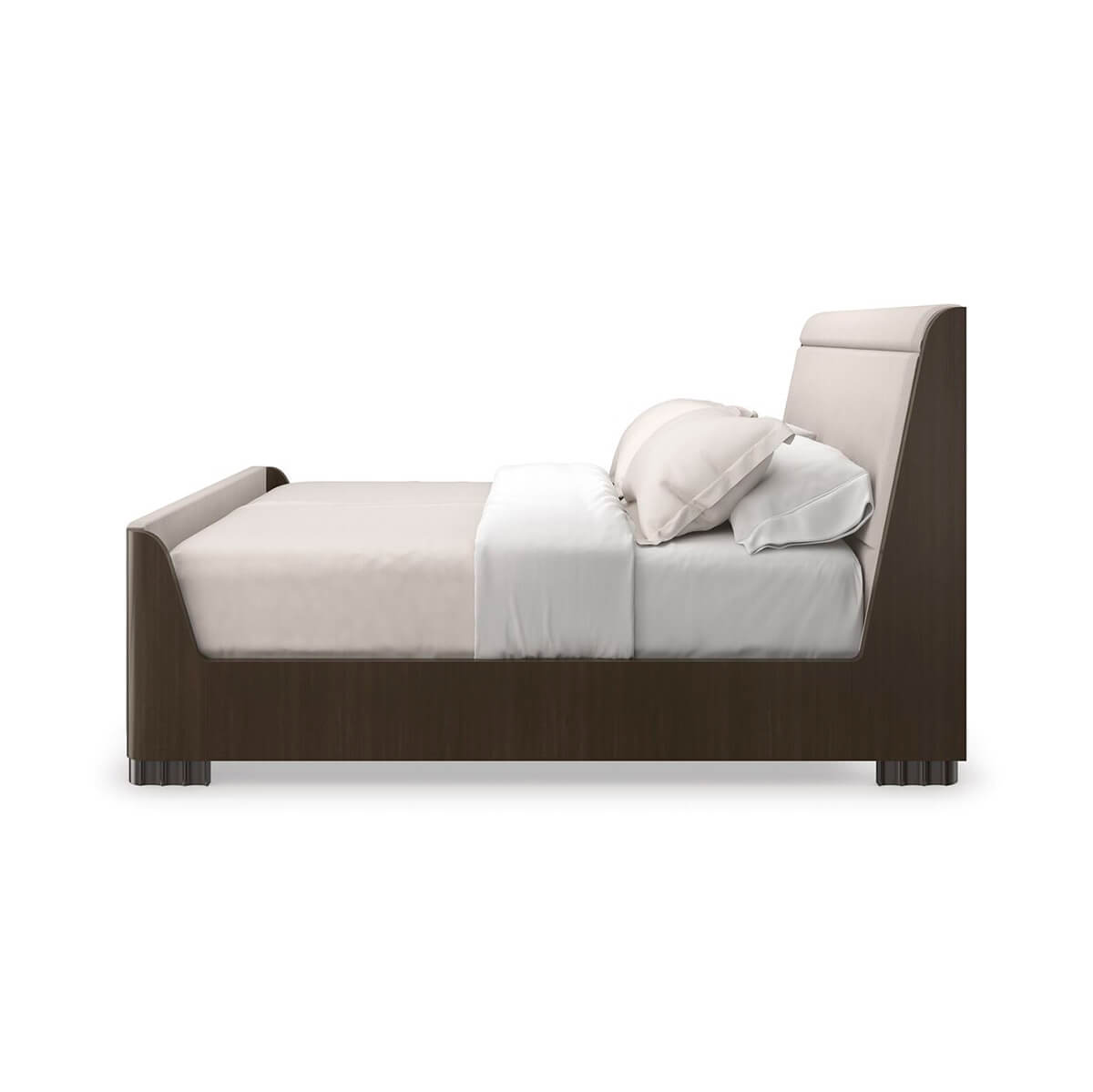 Mid Century Queen Sleigh Bed - English Georgian America