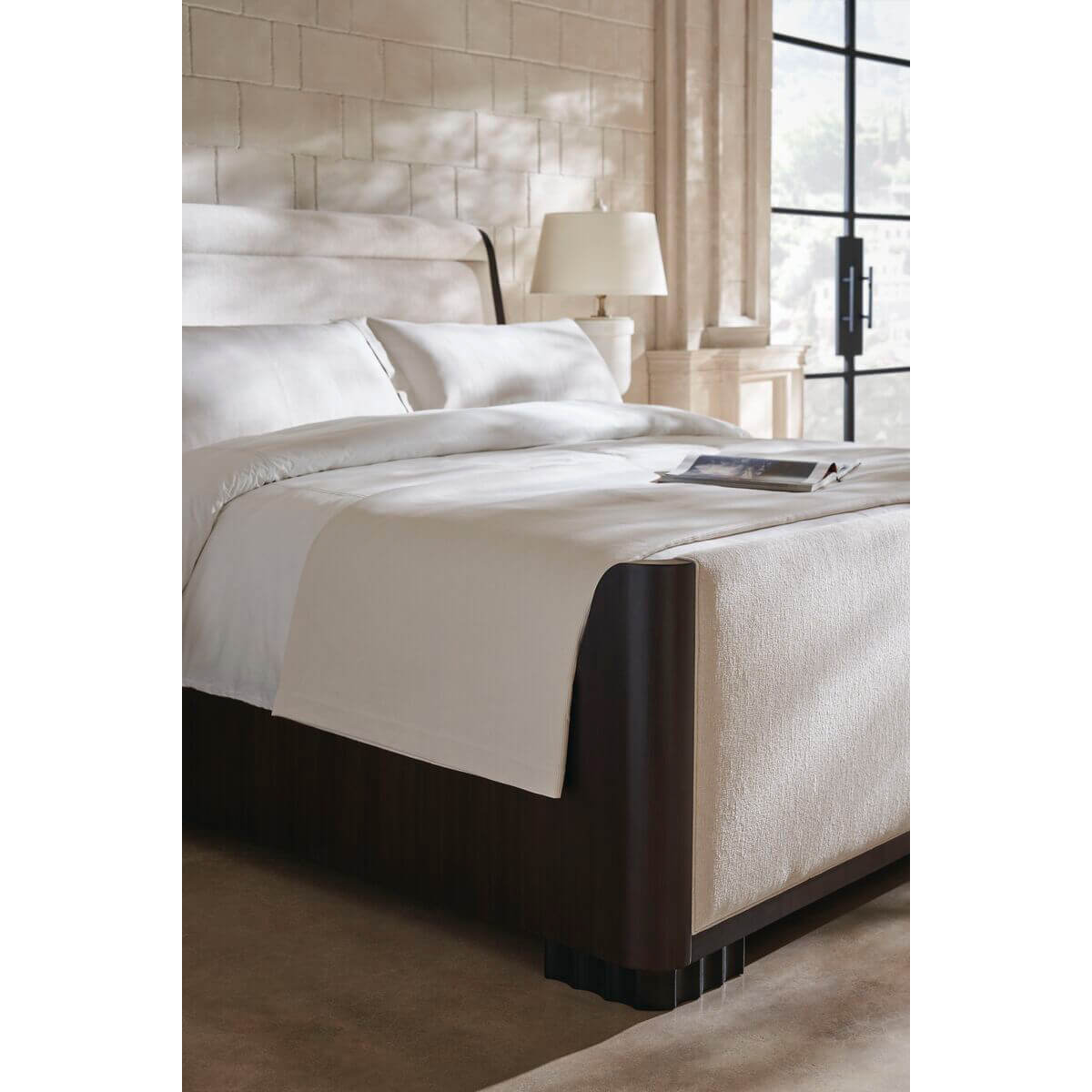 Mid Century Queen Sleigh Bed - English Georgian America