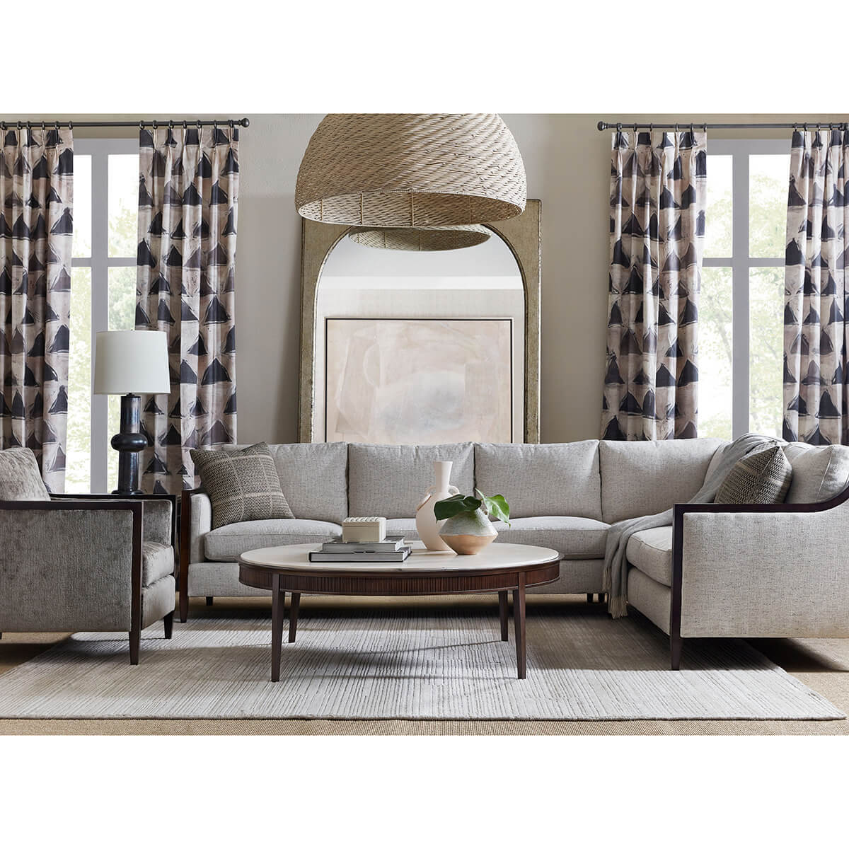 Mid Century Round Cocktail Table - English Georgian America