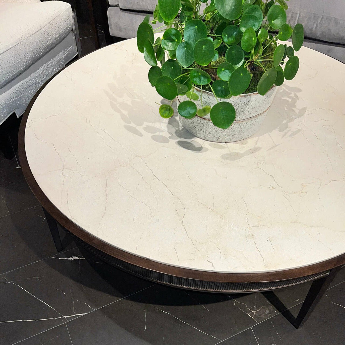 Mid Century Round Cocktail Table - English Georgian America