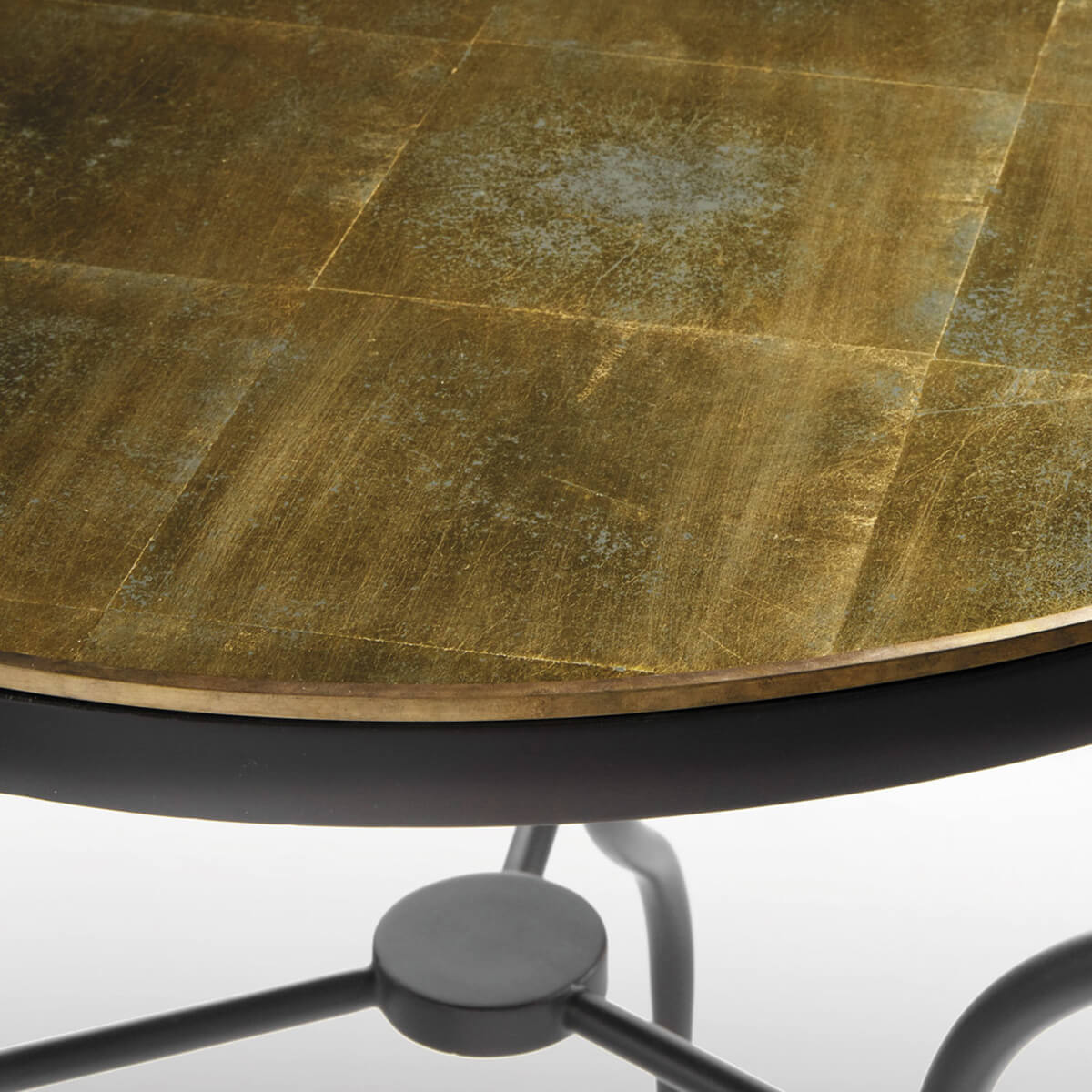 Mid Century Round Eglomisé Side Table - English Georgian America