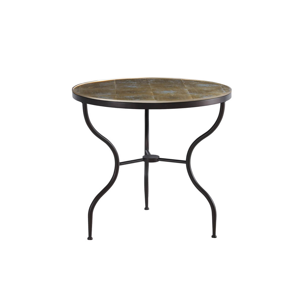Mid Century Round Eglomisé Side Table - English Georgian America