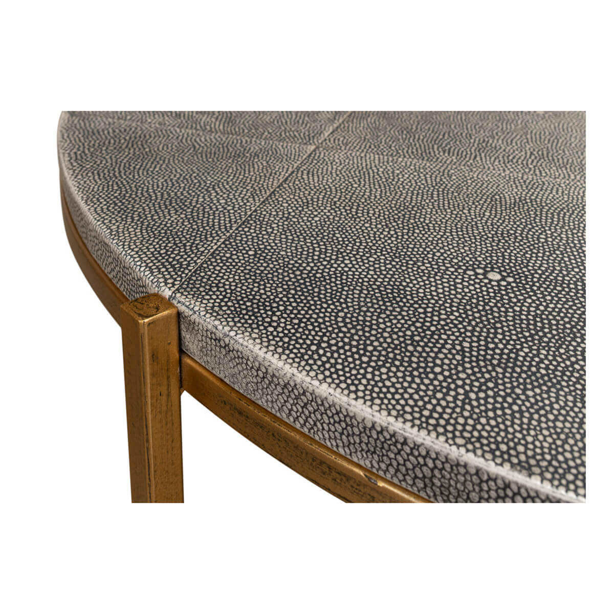 Mid Century Round Leather Cocktail Table - English Georgian America