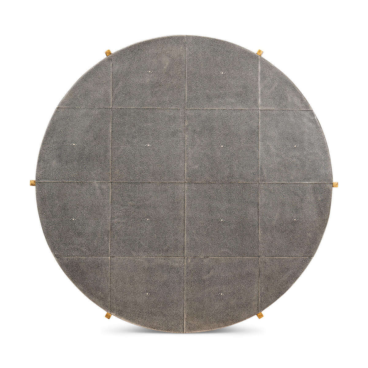 Mid Century Round Leather Cocktail Table - English Georgian America