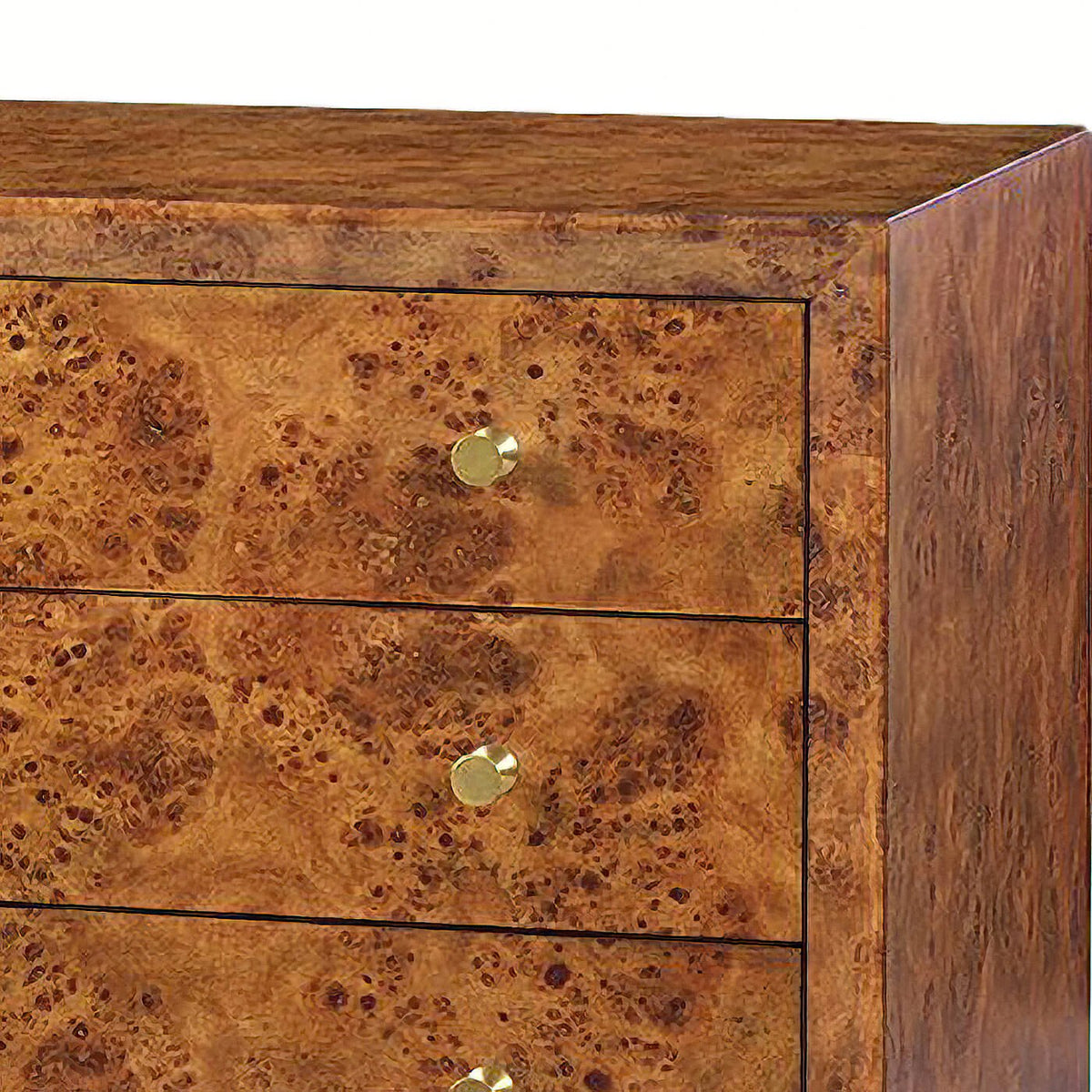 Mid Century Style Burl Dresser - English Georgian America