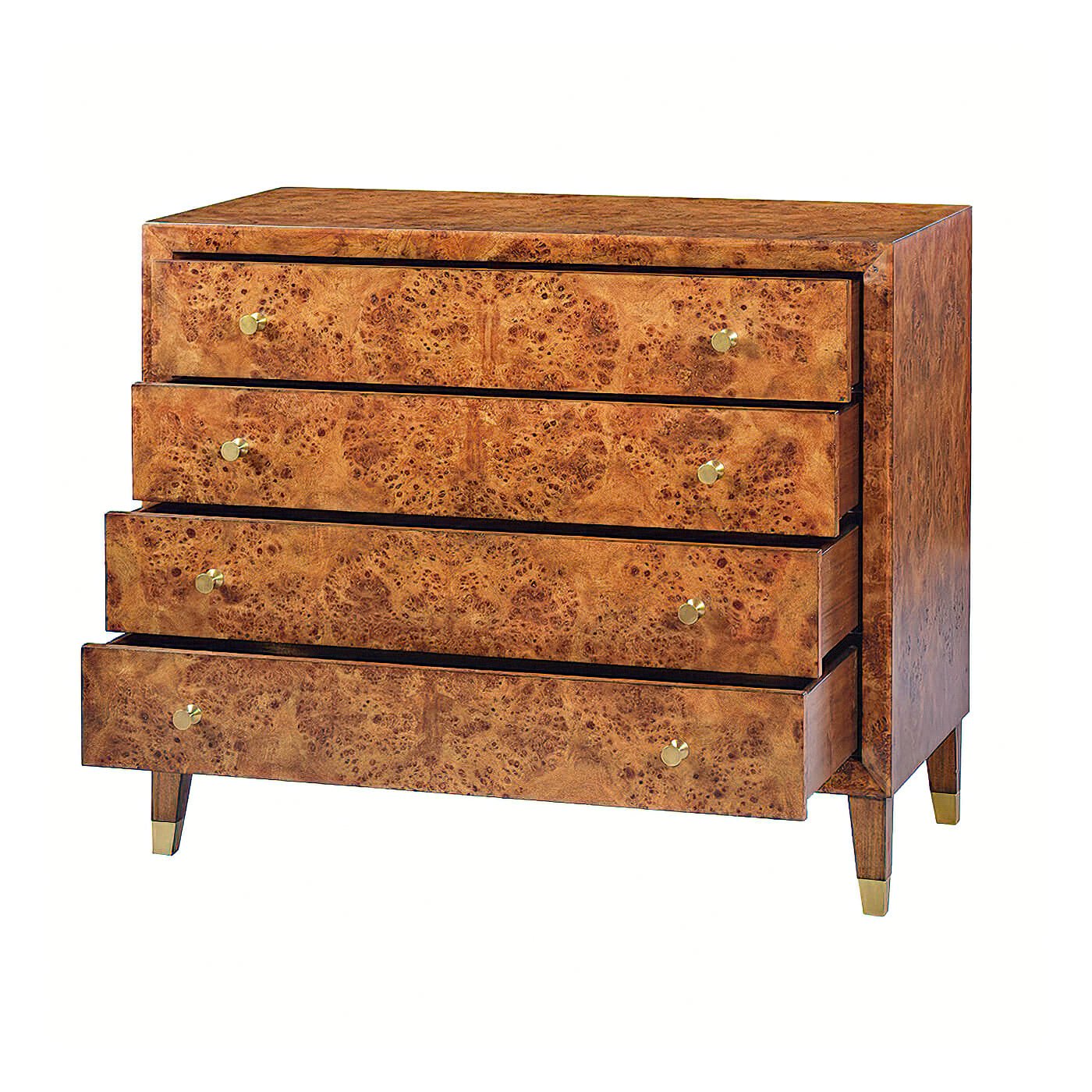 Mid Century Style Burl Dresser - English Georgian America