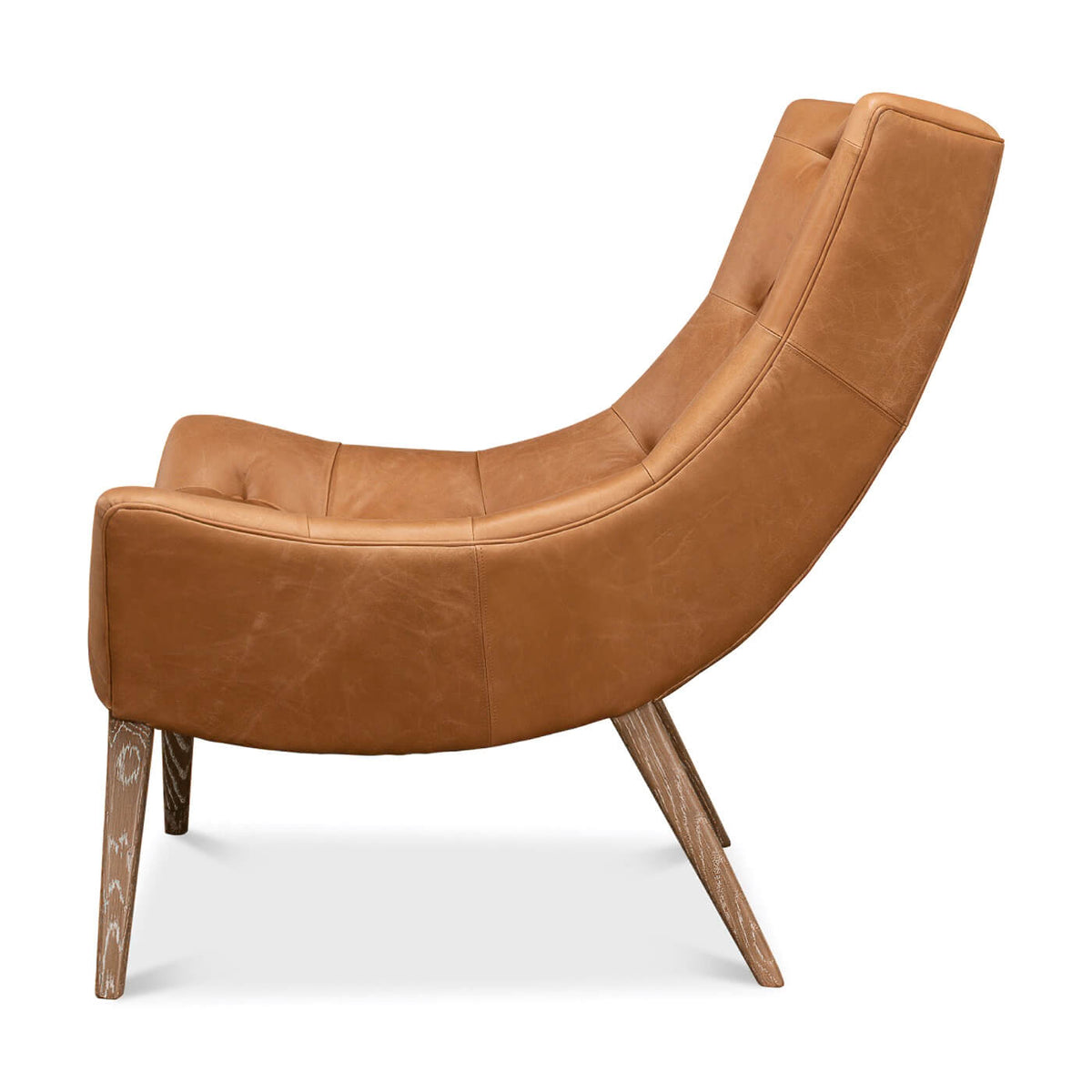 Mid Century Style Leather Armchair - English Georgian America