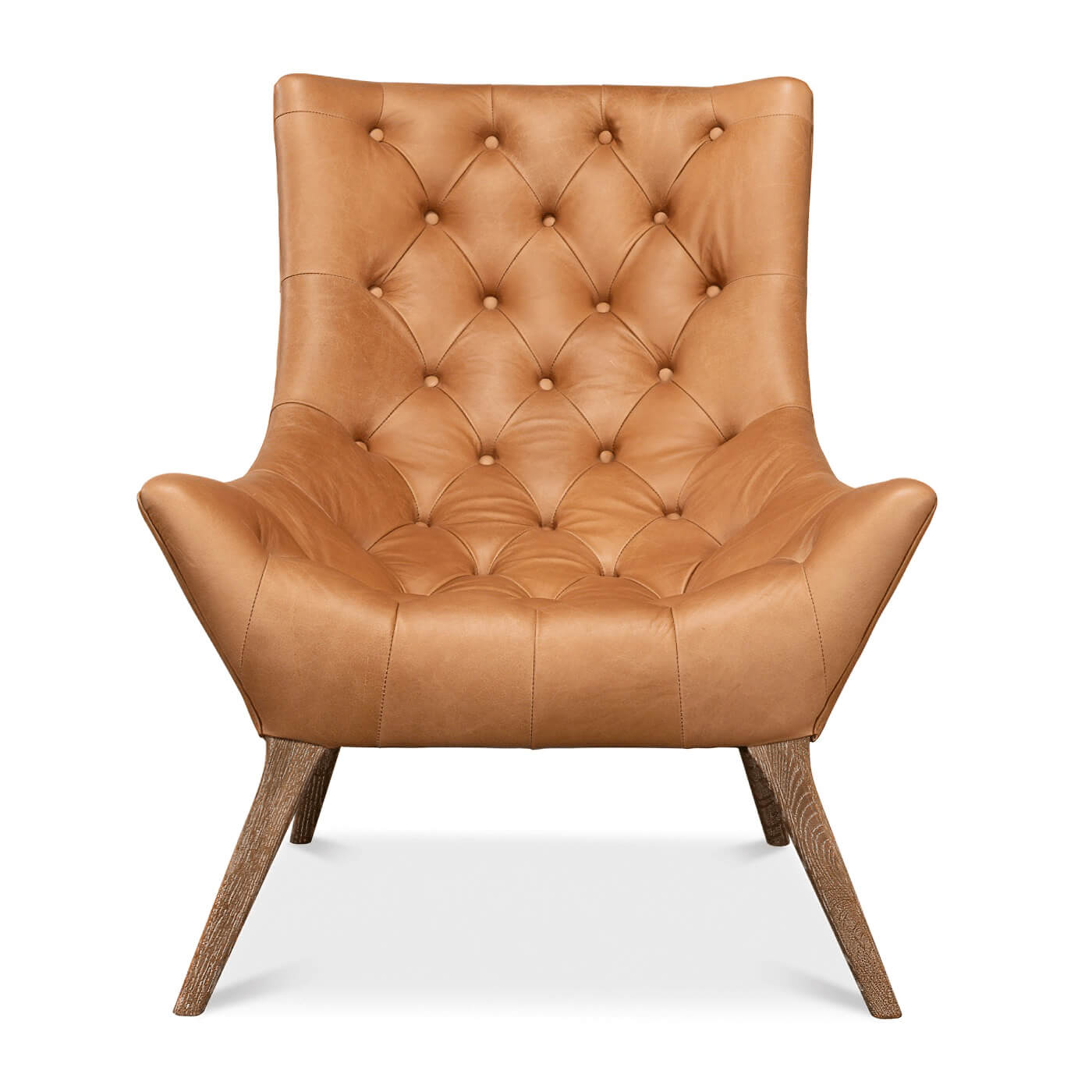 Mid Century Style Leather Armchair - English Georgian America